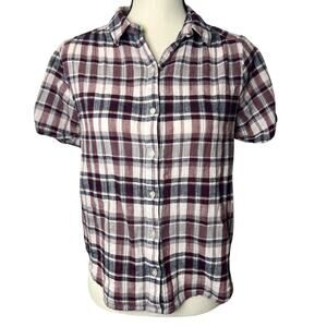 Lucky Brand Women’s Plaid Button Up Shirt Size M